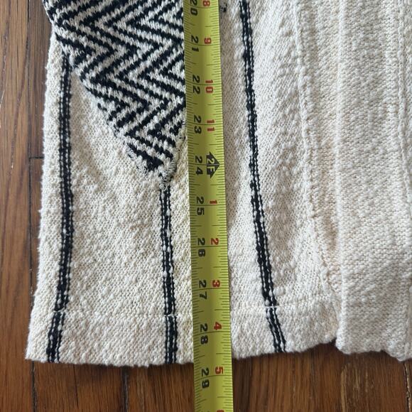 Raquel Allegra Ivory Cardigan Small Aztec Boho Knit with Fringe Detail - Picture 11 of 12